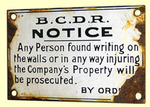 click for 16K .jpg image of BCDR enamel notice walls