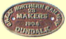 click for 8K .jpg image of GNR makers' plate