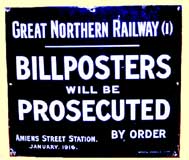 click for 8K .jpg image of GNRI enamel billposter