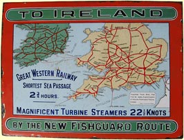 click for 20K .jpg image of GWR Ireland enamel