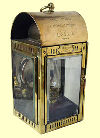 click for 16K .jpg image of Hibernia boat lamp